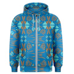 Floral Folk Damask Pattern Fantasy Flowers  Men s Zipper Hoodie by Eskimos