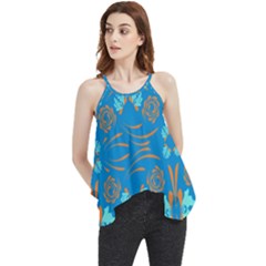 Floral Folk Damask Pattern Fantasy Flowers  Flowy Camisole Tank Top by Eskimos