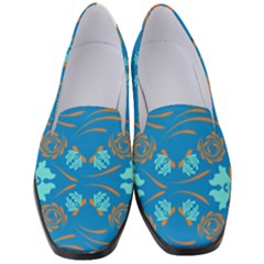 Floral Folk Damask Pattern Fantasy Flowers  Women s Classic Loafer Heels by Eskimos