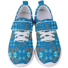 Floral Folk Damask Pattern Fantasy Flowers  Women s Velcro Strap Shoes by Eskimos