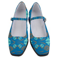 Floral Folk Damask Pattern Fantasy Flowers  Women s Mary Jane Shoes by Eskimos