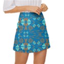 Floral folk damask pattern Fantasy flowers  Mini Front Wrap Skirt View3