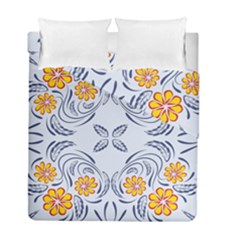 Floral Folk Damask Pattern Fantasy Flowers  Duvet Cover Double Side (full/ Double Size) by Eskimos