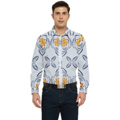 Floral Folk Damask Pattern Fantasy Flowers  Men s Long Sleeve  Shirt by Eskimos