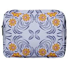 Floral Folk Damask Pattern Fantasy Flowers  Make Up Pouch (large) by Eskimos