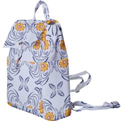 Floral Folk Damask Pattern Fantasy Flowers  Buckle Everyday Backpack by Eskimos