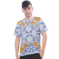 Floral Folk Damask Pattern Fantasy Flowers  Men s Sport Top by Eskimos