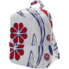 Folk Flowers Print Floral Pattern Ethnic Art Zip Up Backpack by Eskimos