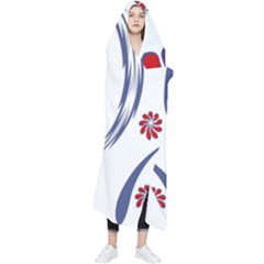 Folk Flowers Print Floral Pattern Ethnic Art Wearable Blanket by Eskimos