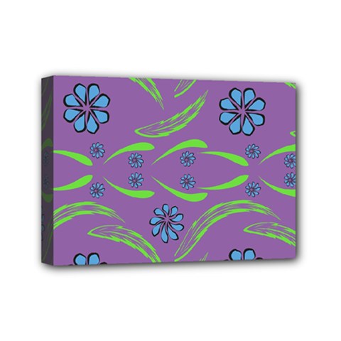 Folk Flowers Print Floral Pattern Ethnic Art Mini Canvas 7  X 5  (stretched) by Eskimos