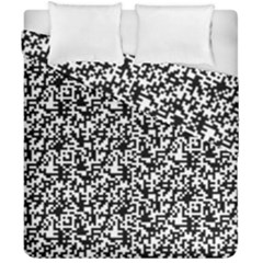 Black And White Qr Motif Pattern Duvet Cover Double Side (california King Size) by dflcprintsclothing