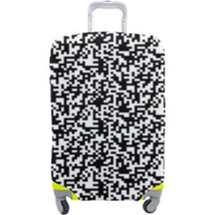 Black And White Qr Motif Pattern Luggage Cover (large) by dflcprintsclothing