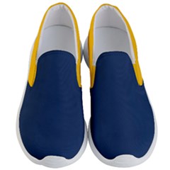 Men s Lightweight Slip Ons In Navy Blue & Yellow by HWDesign