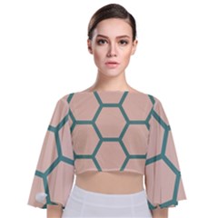 Happy Kiwi Seashell Tie Back Butterfly Sleeve Chiffon Top