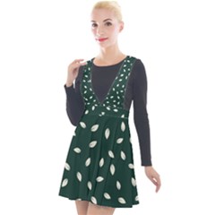 Leaves Pattern Plunge Pinafore Velour Dress by CoshaArt