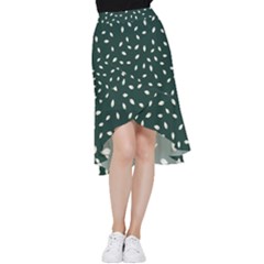 Leaves Pattern Frill Hi Low Chiffon Skirt by CoshaArt