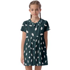 Leaves Pattern Kids  Asymmetric Collar Dress by CoshaArt