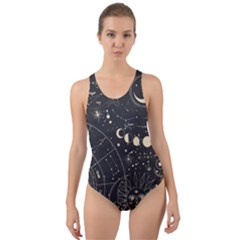 Magic-patterns Cut-out Back One Piece Swimsuit