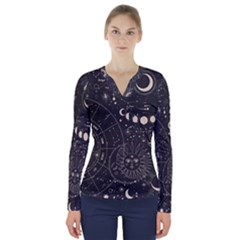 Magic-patterns V-neck Long Sleeve Top by CoshaArt