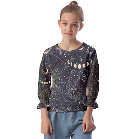 Magic-patterns Kids  Cuff Sleeve Top by CoshaArt