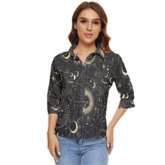 Magic-patterns Women s Quarter Sleeve Pocket Shirt