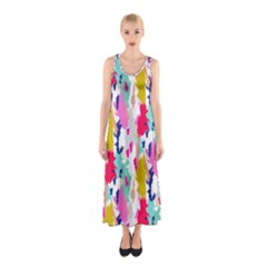 Acryl Paint Sleeveless Maxi Dress