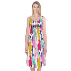 Acryl Paint Midi Sleeveless Dress