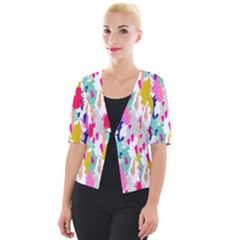 Acryl Paint Cropped Button Cardigan by CoshaArt