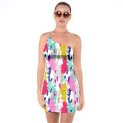 Acryl Paint One Soulder Bodycon Dress by CoshaArt