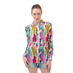 Acryl Paint Long Sleeve Chiffon Shirt