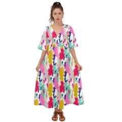 Acryl Paint Kimono Sleeve Boho Dress by CoshaArt