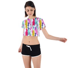 Acryl Paint Tie Back Short Sleeve Crop Tee by CoshaArt