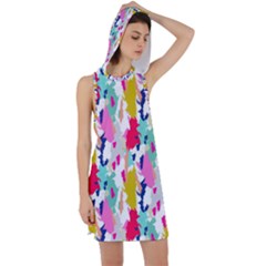 Acryl Paint Racer Back Hoodie Dress by CoshaArt