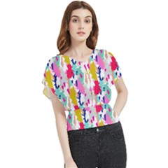 Acryl Paint Butterfly Chiffon Blouse