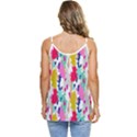 Acryl Paint Casual Spaghetti Strap Chiffon Top View4