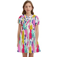 Acryl Paint Kids  Bow Tie Puff Sleeve Dress by CoshaArt