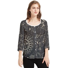 Mystic Patterns Chiffon Quarter Sleeve Blouse by CoshaArt