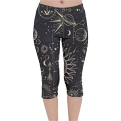 Mystic Patterns Velvet Capri Leggings  by CoshaArt