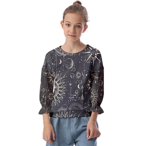 Mystic Patterns Kids  Cuff Sleeve Top by CoshaArt