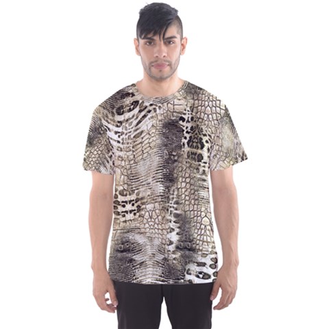 Luxury Snake Print Men s Sport Mesh Tee by CoshaArt