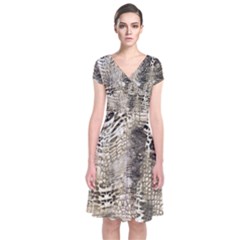 Luxury Snake Print Short Sleeve Front Wrap Dress by CoshaArt