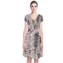 Luxury Snake Print Short Sleeve Front Wrap Dress View1