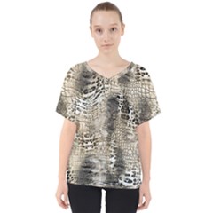 Luxury Snake Print V-neck Dolman Drape Top by CoshaArt