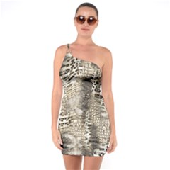 Luxury Snake Print One Soulder Bodycon Dress