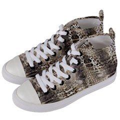 Luxury Snake Print Women s Mid-top Canvas Sneakers