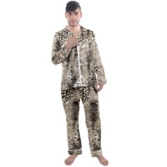 Luxury Snake Print Men s Long Sleeve Satin Pajamas Set by CoshaArt