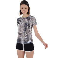 Luxury Snake Print Back Circle Cutout Sports Tee by CoshaArt