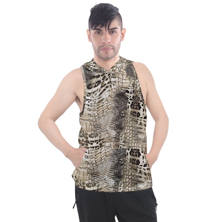 Luxury Snake Print Men s Sleeveless Hoodie