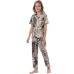 Luxury Snake Print Kids  Satin Short Sleeve Pajamas Set by CoshaArt