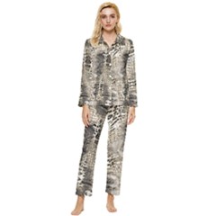 Luxury Snake Print Womens  Long Sleeve Velvet Pocket Pajamas Set by CoshaArt